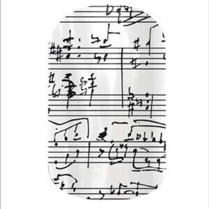 Jamberry Nails New Vinyl Sheet Heat Pressure Activated Wraps Music Notes Design